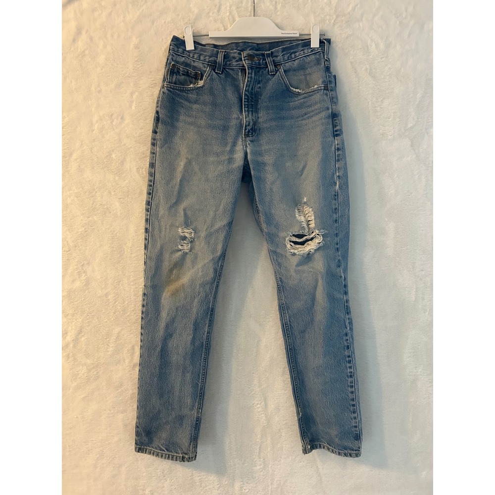 Carhartt Traditional Fit Distressed Light Wash Denim‎ Jeans B18 DST 33x32 Mens